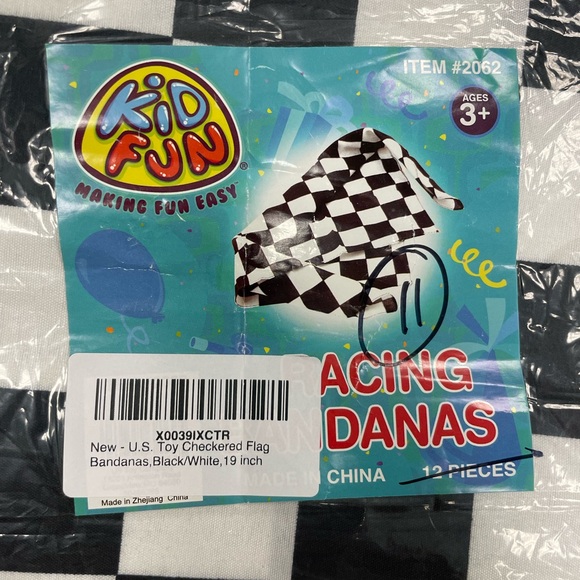 Racing Bandanas 11-pack Black & White Checkered Bandanas - Picture 6 of 6